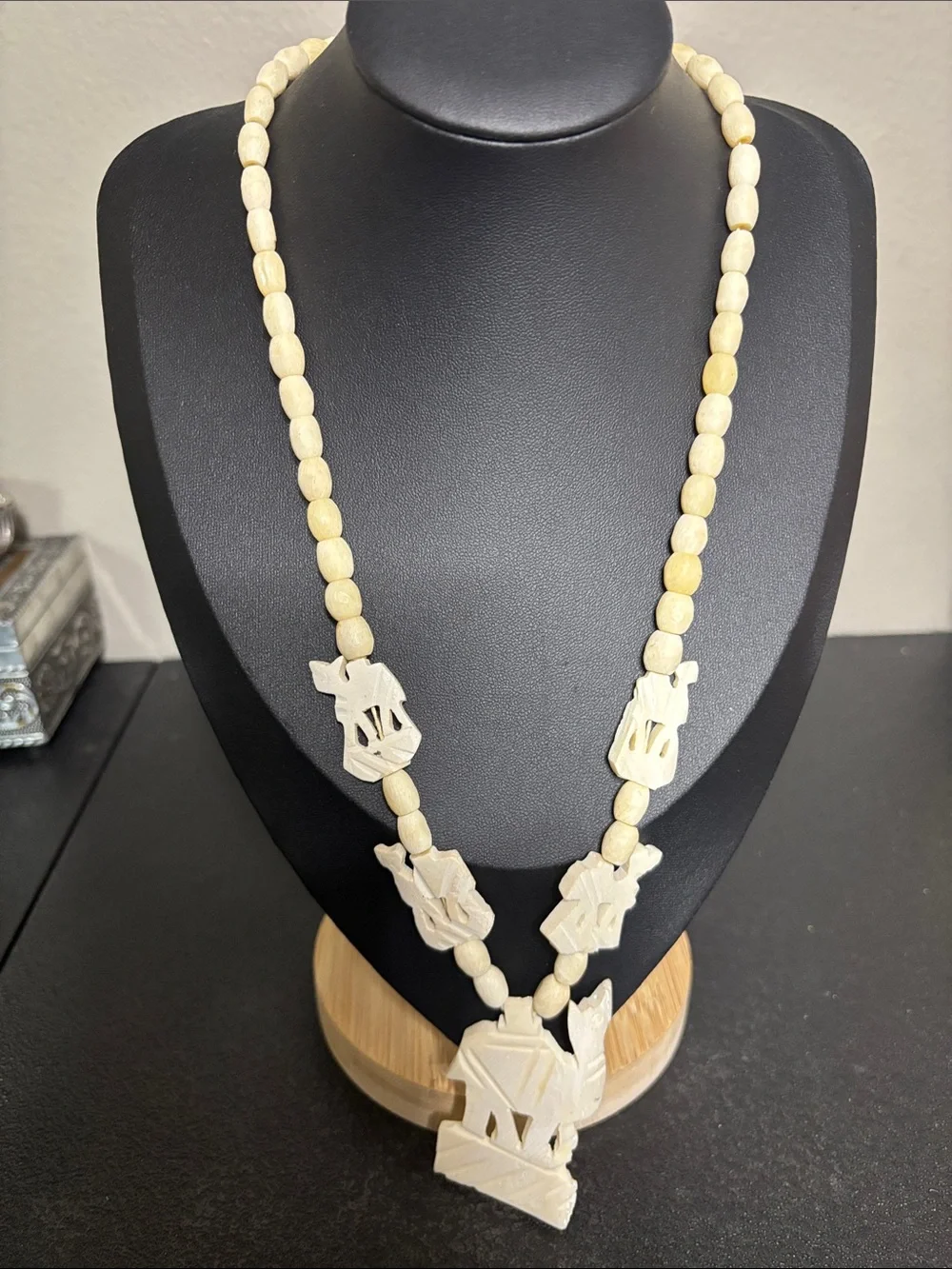 Handcarved Ivory-Tone Camel Popover Pendant Necklace - Women Jewelry